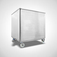 Custom-made pickle container Type PB-1000 SON with swivel castors and disc-valve outlet, ID 21-63868 