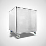 Custom-made pickle container Type PB-1000 SON with swivel castors and disc-valve outlet, ID 21-63868 
