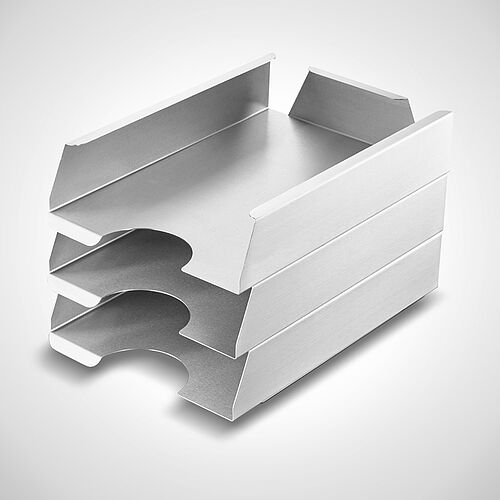 Several document trays can be stacked 