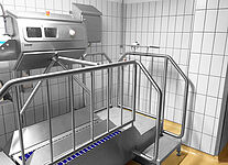 Hygiene station Type Clean-Check Highline with external wall-mounted control cabinet in hygienic-design 