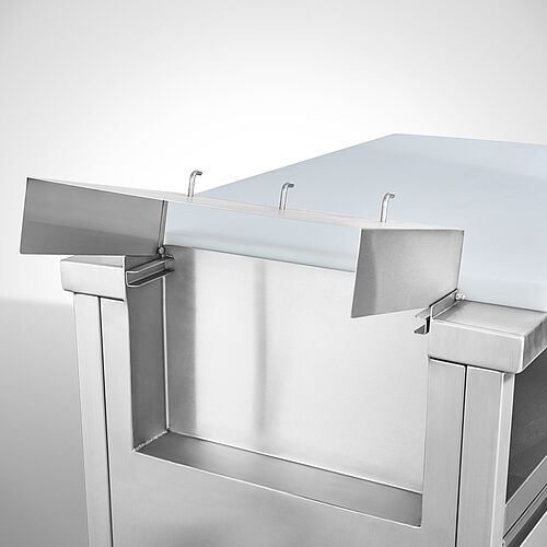 Drawer cabinet made of stainless steel with knife holder and plastic cutting plate (HDPE) Type K-SCS-SON 100-60, item no. 20.00.11.13 