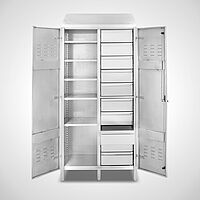 Ablage-Schubladenschrank, Ansicht frontal, 1 Schublade offen (ID 19-62225) 