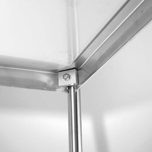 Demountable serving trolley with screws in each edge 
