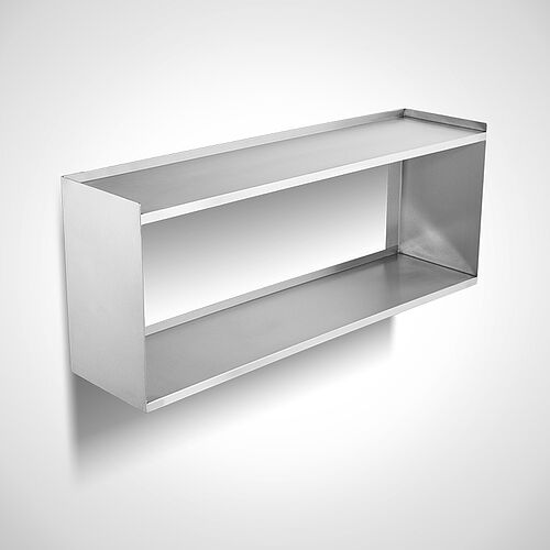 Wall-mounted spice rack with 2-floors made of stainless steel Type GWB, art. no. 21.00.20.08 