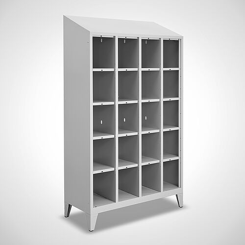 Compartment cabinet without doors made of powder-coated sheet steel type FS5-AF-ST-EU-O, art. no. 45.00.06.56