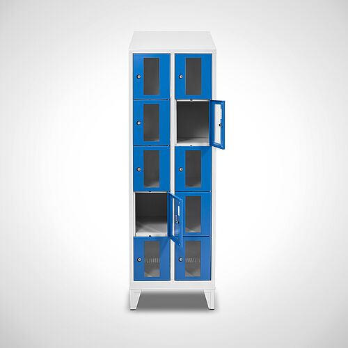 Compartment cupboard with acrylic glass doors Type FSA5-AF-ST-EU 2 compartments with 300 mm compartment width, item no. 46.00.05.52 
