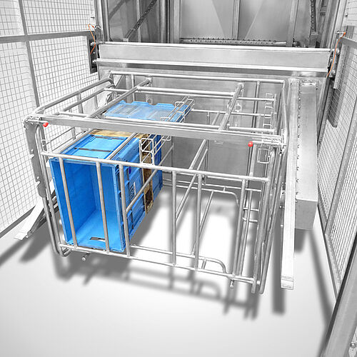 Cabin washing system with custom made support frame for small containers (OPTIONS) 