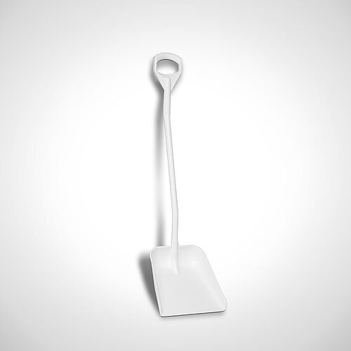 Ergonomic shovel made of food-safe plastic Type SCH-K/G in white color, art. no. 00.05.60.15 