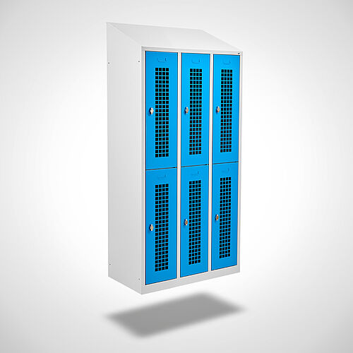 Locker, two-storey Type GS2-WH-ST-EU 3 compartment-300 mm compartment width, art. no. 45.00.04.04 