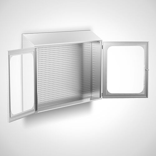 Tool cabinet made of stainless steel Type WZS-W 160/115 with 2 wing doors, item no 44.20.04.21 
