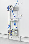 "Clean-Rack" stainless steel frame for Ecolab low pressure cleaning accessoires with two can holders Type KH-CA I