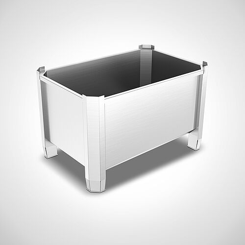 Euro-stacking container with bottom slope on stacking feet Type ESTB-MG-F 490 Liter, item no. 49.00.02.37 