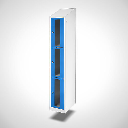 Wall-mounted compartment cupboard with acrylic glass doors Type FSA3-WH-ST-EU 1 compartment with 300 mm compartment width, item no. 46.00.05.00 
