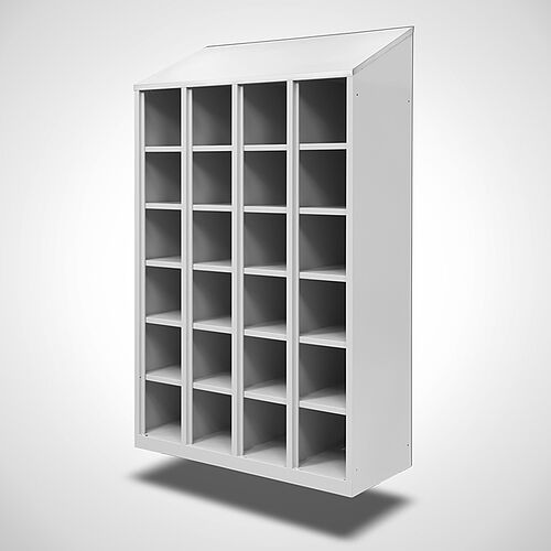 Compartment cupboard with 6 compartments on top each other, compartments witdh 300 mm, art. no. 45.00.06.66