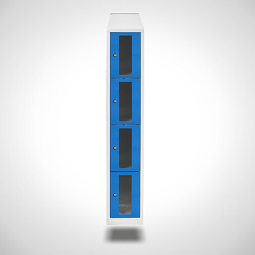 Wall-mounted compartment cupboard with acrylic glass doors Type FSA4-WH-ST-EU 1 compartment with 300 mm compartment width, item no. 46.00.05.20 
