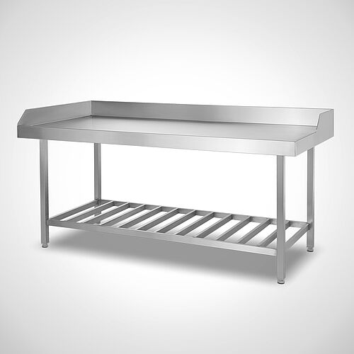 Edelstahl-Fülltisch mit Ablagerost Typ FT-R