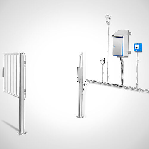 Handrail gate with magnetic lock Type MGT-1000-III-AL, art. no. 39.00.10.60 + 39.00.05.06 