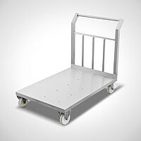 Transportwagen aus Edelstahl mit gelochter Plattform Typ TWV-EG-SON-GELOCHT, ID 22-60328 
