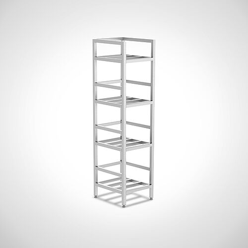 Stainless steel storage rack, Type LR-ED 4-1, 4-floors for 1 container each floor, art. no. 59.01.00.61 