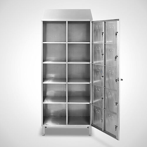 Laundry output cupboard Type WAS-AF-VA-EU-2-5 (10 compartments), art. no. 45.10.07.55 (open central door) 