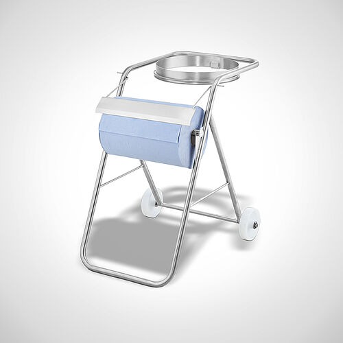 Mobile roll holder with integrated garbage bag holder Type RH-SF 1, art. no. 19.00.00.97 