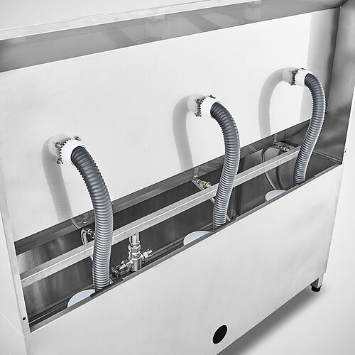 Handwaschrinne Typ WR-SRS-DT 3/24V, Detail: Rückseite 