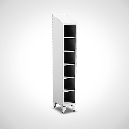 Compartment cupboard made of powder-coated sheet Type FS6-AF-ST-EU-O, 6 compartments in compartment width 300 mm, art. no. 45.00.06.70 