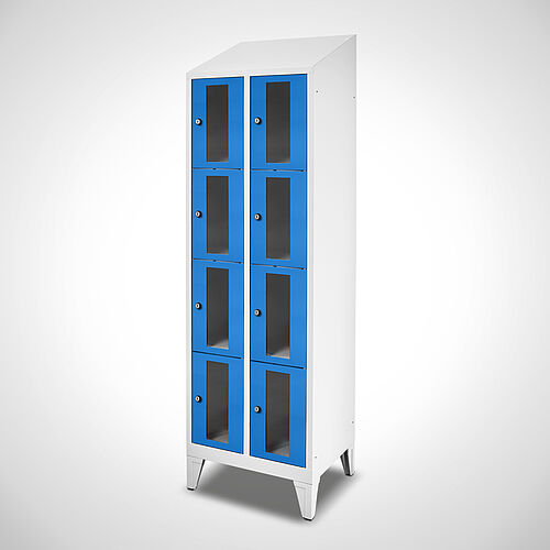 Compartment cupboard with acrylic glass doors Type FSA4-AF-ST-EU 2 compartments with 300 mm compartment width, item no. 46.00.05.32 