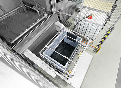 Cabin washing system Type KWA-Rotar, different container designs and sizes washable
