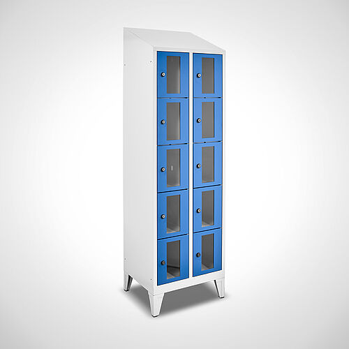 Compartment cupboard with acrylic glass doors Type FSA5-AF-ST-EU 2 compartments with 300 mm compartment width, item no. 46.00.05.52 