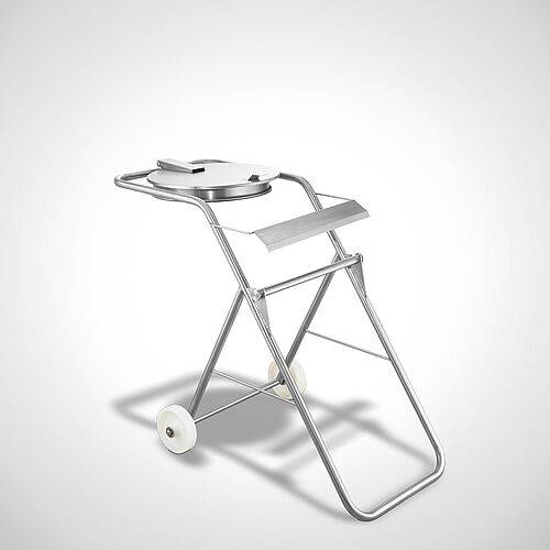 Mobile roll holder with integrated garbage bag holder with lid Type RH-SF 2, art. no. 19.00.00.96