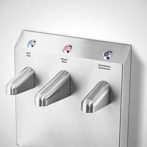 Cleancenter Type HL-CC II: functionality with 1 soap application and 1 disinfectant application 