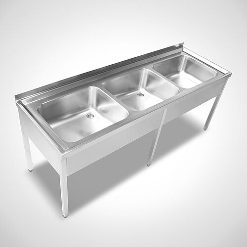 Sink unit with 3 stainless steel bowls type SPT-3B-OA, art. no. 99.10.30.00