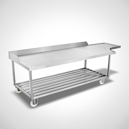 Mobile filling table made of stainless steel Type FR-R 300-100 (custome made) substructure with storage grate, ID 21-61800