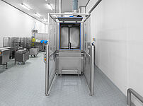 Cabin washing system Type KWA-300, front view with standard trolley support frame 