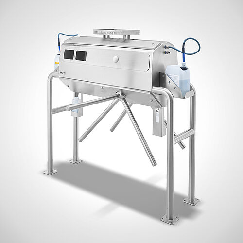 2-hand soap dispenser with turnstile Type Soap-Control 1200 Duo Highline, item no. 11.10.07.05 with optional document tray 