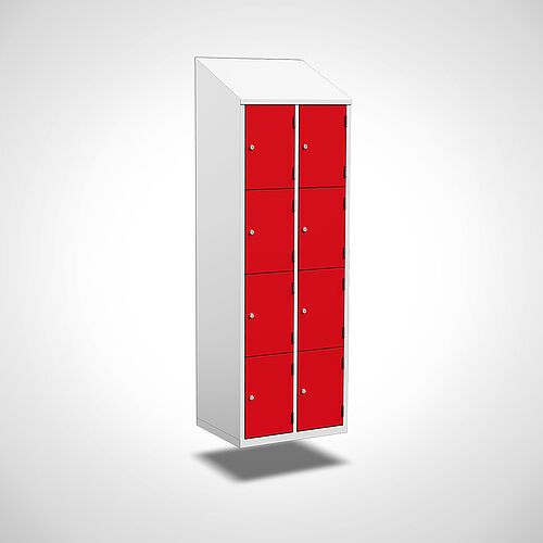 Wall-mounted compartment cupboard with doors Type FS4-WH-ST-EU-G, 8 compartments with compartment width of 300 mm, art. no. 45.00.05.22 
