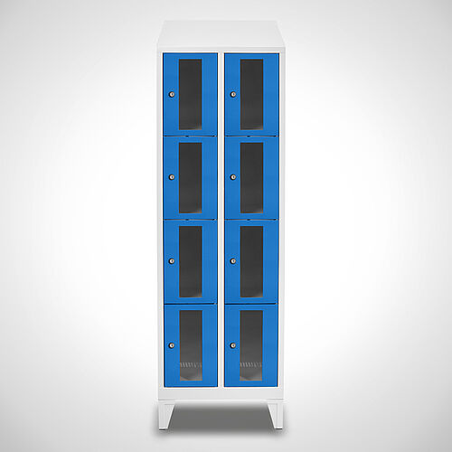 Compartment cupboard with acrylic glass doors Type FSA4-AF-ST-EU 2 compartments with 300 mm compartment width, item no. 46.00.05.32 
