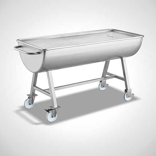 Sieve tray Type SES-MM inside of a 200 Liter mixing trough, ID 21-65752 